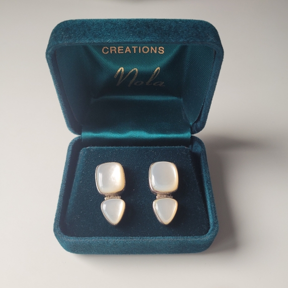 925 silver and mother of pearl earrings - Picture 2 of 6